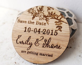 Save the date magnet, wedding save the dates, rustic save the date, wooden magnet, personalized save the date magnet, Your wood choice