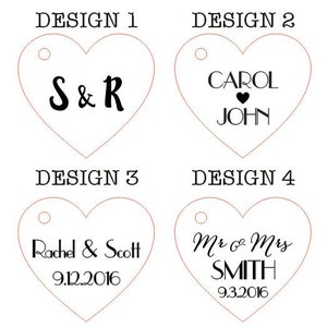 Custom wedding favor tags, personalized wooden tags, heart tags, rustic wedding favor tags, wedding favors, wooden heart tags, 25 pc image 5
