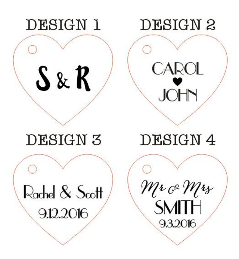 Custom wedding favor tags, personalized wooden tags, heart tags, rustic wedding favor tags, wedding favors, wooden heart tags, 25 pc image 5