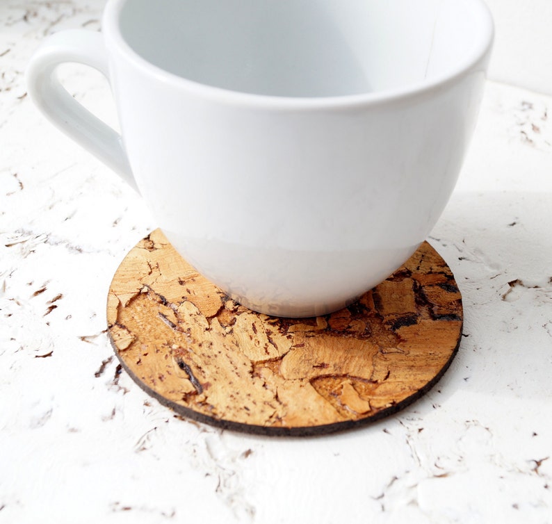 Rustic Cork Coasters Drink Coasters Round Trivets Natural Etsy