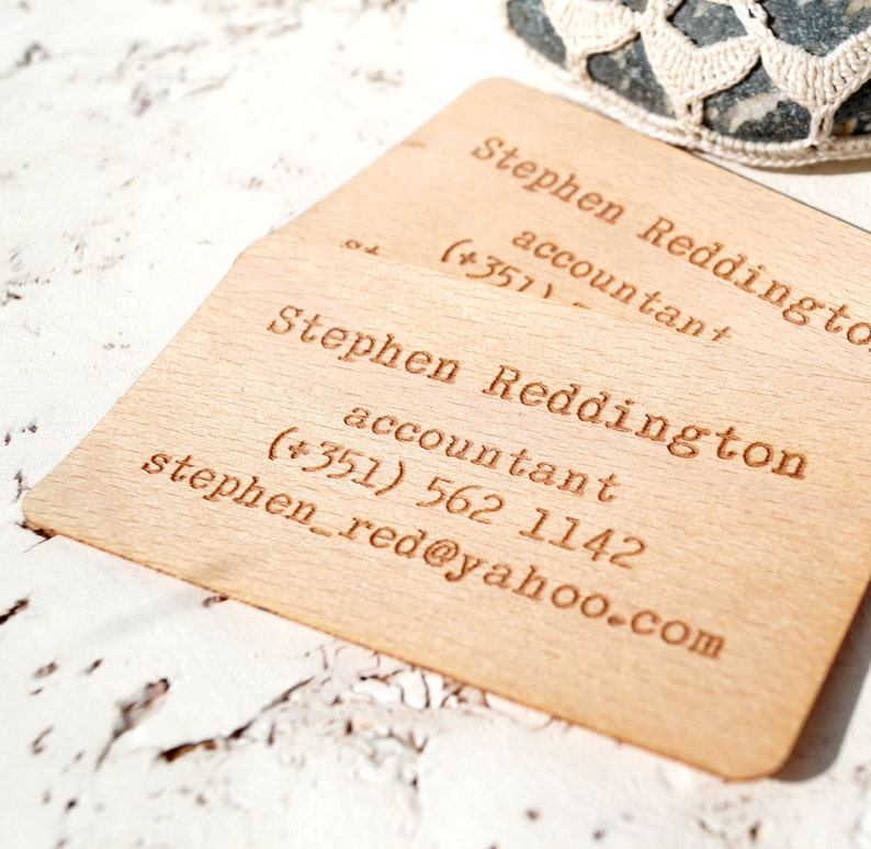 Wooden veneer business cards, engraved real wooden veneer business cards image 3