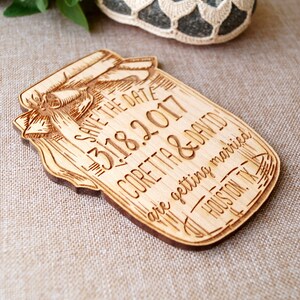 Rustic save the date Save the date - Save the date magnet - Save the dates - Wooden save the date magnet - mason jar save the dates, 10 pc