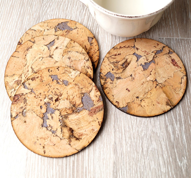 Cork Coasters Rustic Cork Trivets Set of 4 Etsy