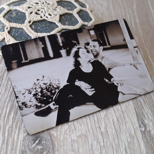 Real photo wallet insert card, engraved wallet card, custom wallet insert, your picture engraved on one side and message on the back