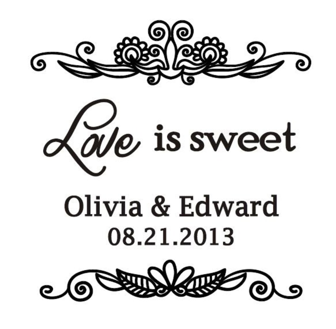 Wedding Rubber Stamp Love is Sweet Stamp Custom Rubber Etsy