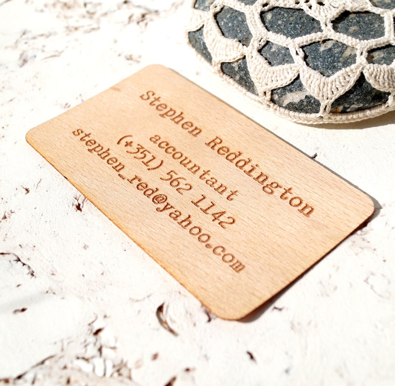 Wooden veneer business cards, engraved real wooden veneer business cards image 2