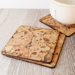 Rustic cork coasters, set of 4