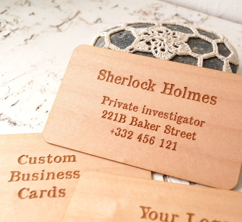 Wooden Veneer Business Cards Laser Engraved Business Cards Etsy
