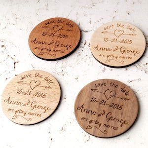 Wooden save the dates, save the date, save the date magnets, wedding save the dates, rustic save the date, custom laser engraved magnets, 25