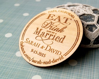 Wedding save the dates, save the date magnet, rustic wooden magnets, wooden magnet, personalized round wood save the dates