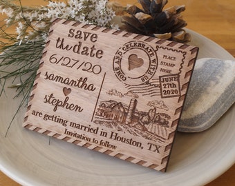 Save the date magnet, wooden save the dates, wood magnet, wedding save the dates, wedding magnet, barn wedding save the date, set of 10 pc