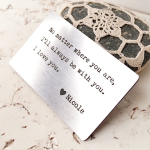 Tarjeta de inserción de billetera grabada, tarjeta de inserción de billetera personalizada, regalo de aniversario, inserto de billetera personalizada personalizada
