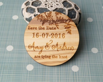 Wooden Save the date magnet, wedding save the dates, rustic save the date, wood magnet, personalized save the date magnet, Your wood choice