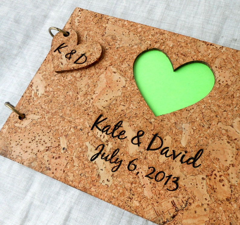 Wedding Guest Book Cork Wedding Guest Book Personalized Etsy