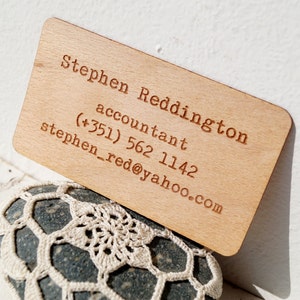 Wooden veneer business cards, engraved real wooden veneer business cards image 4