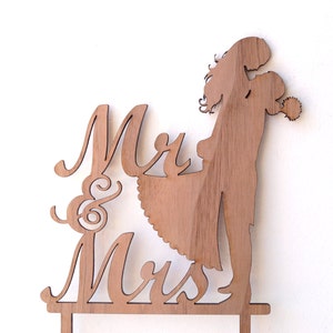 Mr and Mrs cake topper, rustic wedding cake topper, bride and groom cake topper, wooden cake topper - 3 wood choices
