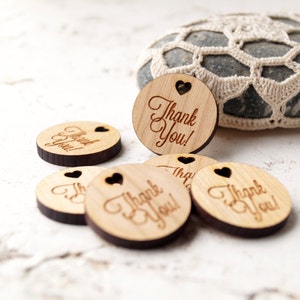 Wedding favor tags, thank you tags, wooden tags, diy wedding favor, gift, shower tags, real wood tags, laser cut engraved tags, set of 25