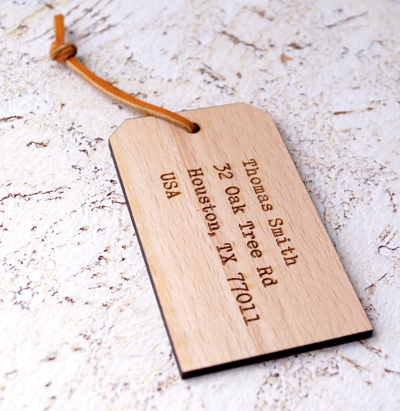 Custom Luggage Tag Personalized Wooden Laser Engraved Luggage Etsy