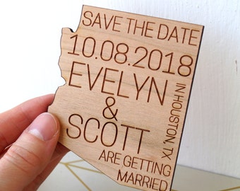 Personalized rustic wedding save the dates, custom laser engraved save the date magnets, set of 25 pc.Wooden save the date magnets