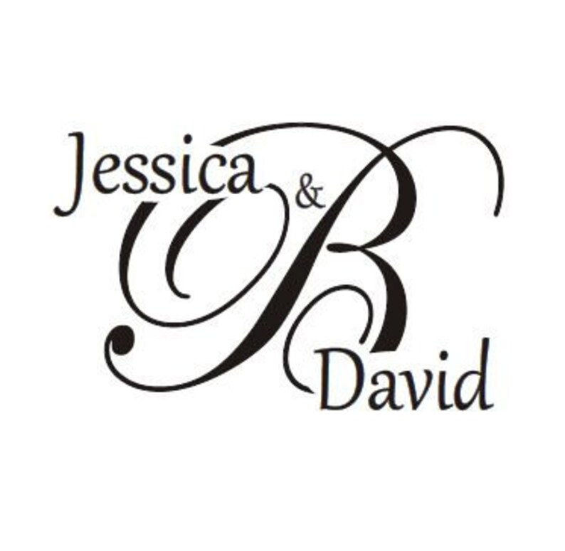 Wedding Monogram Stamp Custom Rubber Stamp for DIY Wedding Etsy