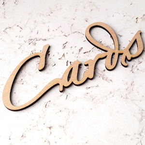 Cards wedding sign, wedding reception sign, wooden cut out sign, rustic wedding sign, rustic decoration