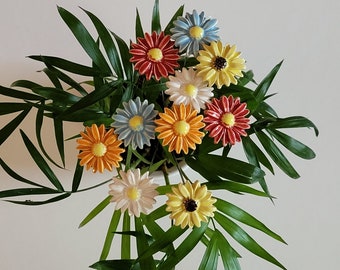 10 ceramic flowers (daisies), white, approx. 2.50 cm by SylBer-Ceramics from Markkleeberg