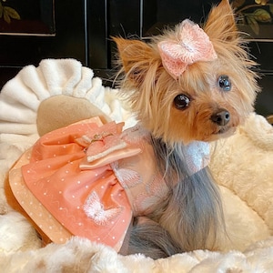 Dog Dress | Fall Puppy Dress | Fall Pet Clothing | Wedding Dog Dress | Dog Flower Girl | Pet Clothes | Small Pet Dress | Pet Harness | Gown