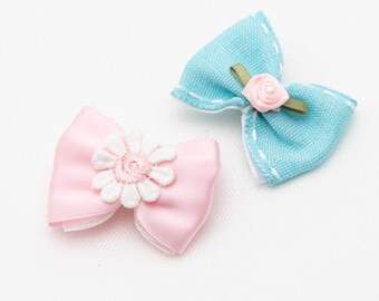 Floral Dog Bows: Set of 2 - Hair Accessories