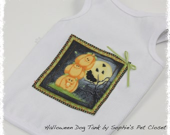 Halloween Dog Tank - L, XL.. Pumpkin Costume, Dog Costume, Dog Shirt, Dog Singlet, Pet Clothing, Dog Clothes, Pet Costume, Halloween Costume