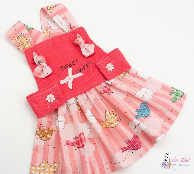 Birds in the Air Dog Dress XS S... Birds Dog Dress Etsy
