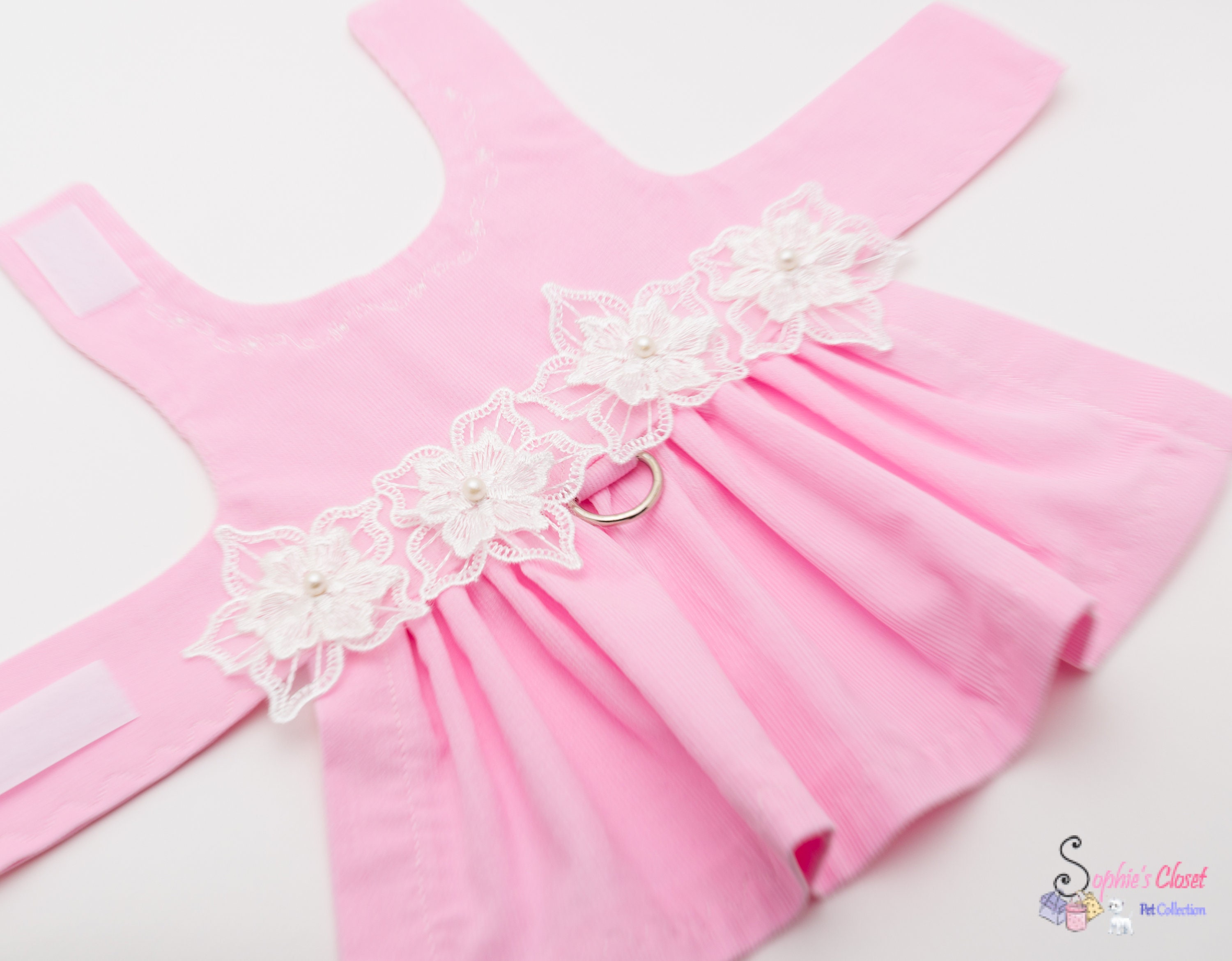SMALL DOG - Polka Dot Baby Pink Dog Dress