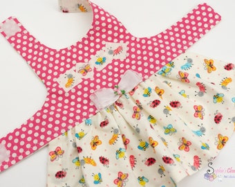 Bug Patch Dog Dress: Polka Dot Cotton, Handmade in USA
