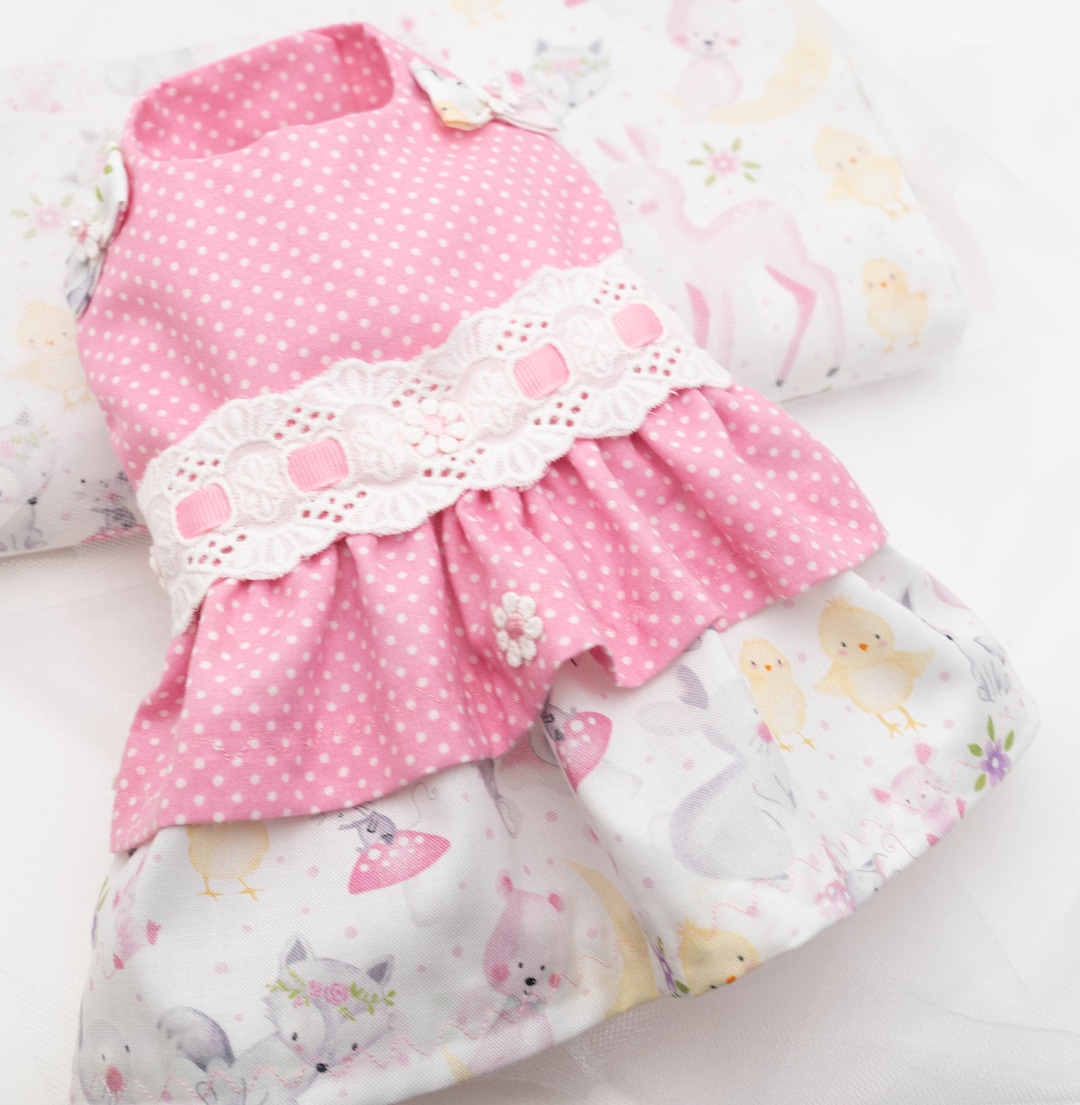 Vestido Floral Para Perro Pequeño | Falda Con Arnés Integrado | Algodón | Verano