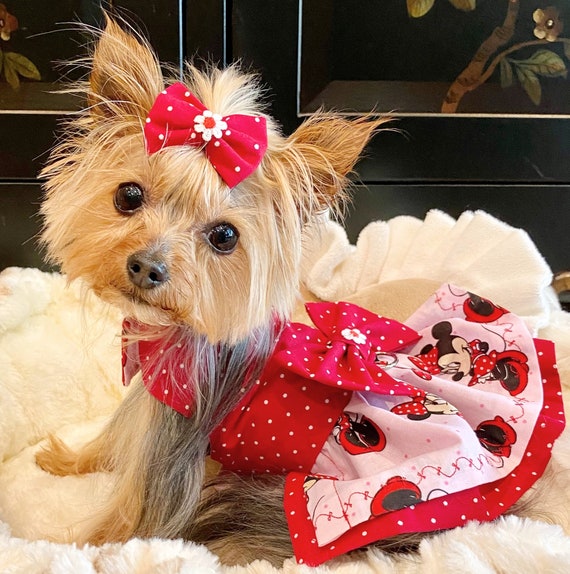 Dog Dress Dog Harness XXS Dog Dress XS Puppy Harness Minnie Mouse