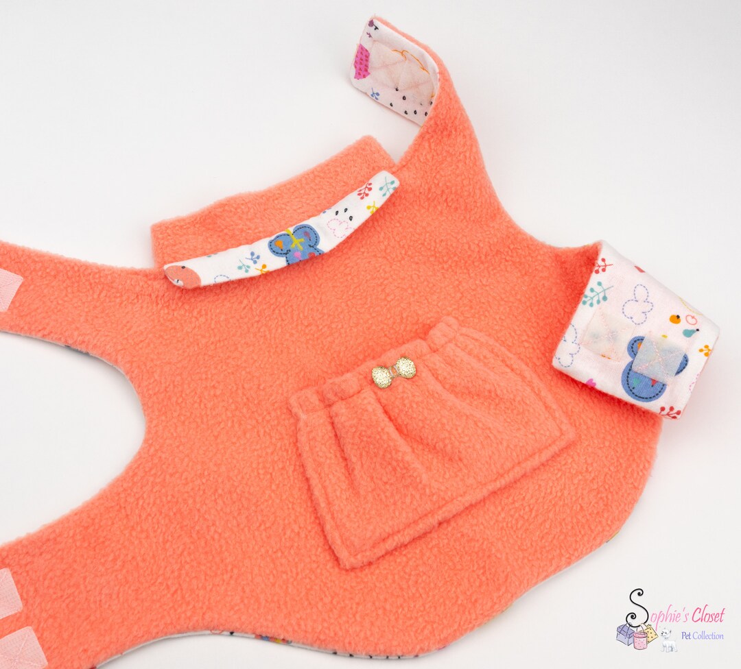 Peach Dog Coat, Small Puppy Clothing, Dog Apparel, Peach Pet Coat