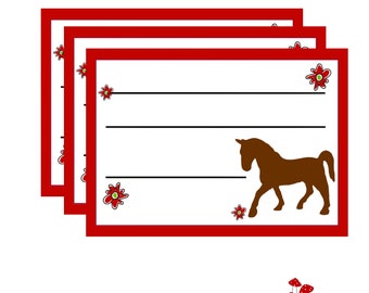 10 stickers for school horse A7