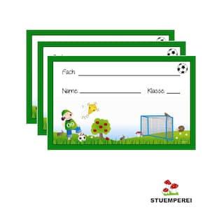10 Aufkleber für die Schule FUSSBALL