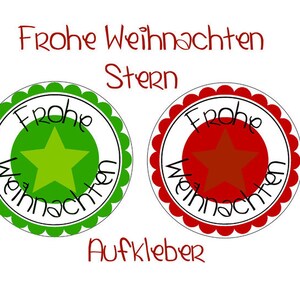 20 Aufkleber Frohe Weihnachten STERN