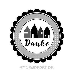 20 Aufkleber / Sticker MOTIV ...DANKE grau-schwarz
