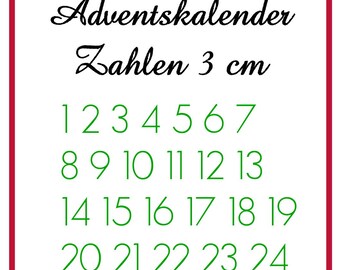 Bügelbild ZAHLEN #6 ADVENTSKALENDER