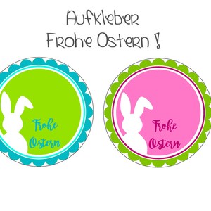 20 Aufkleber - Frohe Ostern  - grün und rosa