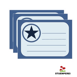 10 Aufkleber für die Schule Stern - blau