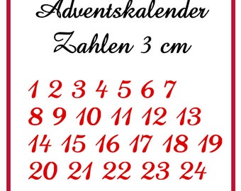 Bügelbild ZAHLEN #8 ADVENTSKALENDER