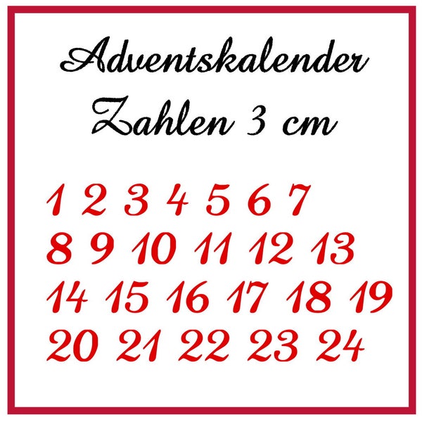 Bügelbild ZAHLEN #8 ADVENTSKALENDER