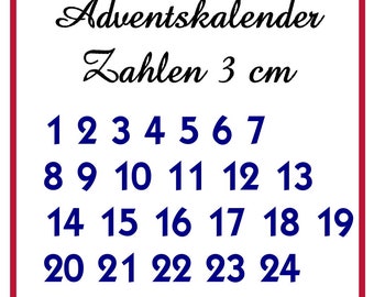 Bügelbild ZAHLEN #7 ADVENTSKALENDER