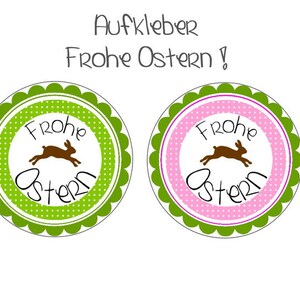 20 Aufkleber - Frohe Ostern  - grün und rosa