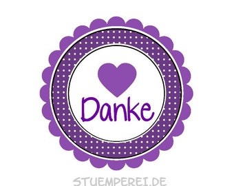20 stickers/stickers MOTIV ... THANK YOU purple