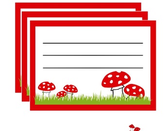 10 stickers for school MUSHROOM