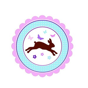 20 Aufkleber / Sticker MOTIV ... Hase pastell