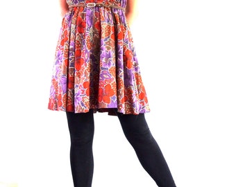 robe d’été vintage tropicale - robe de thé florale avec jupe complète